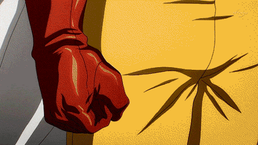 Saitama Poker Face One Punch Attack GIF