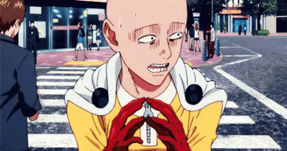 Saitama Scared And In Panic GIF