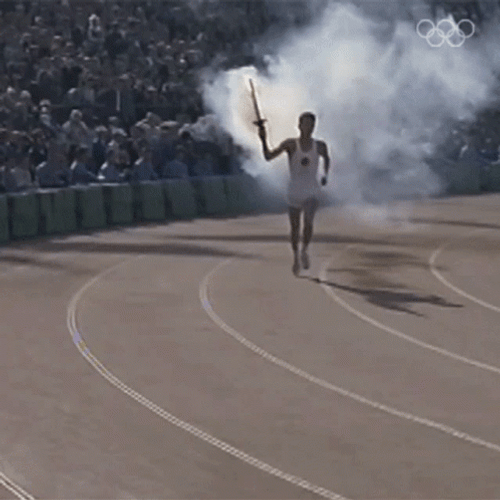 Sakai Yoshinori Olympic Torch Lighting GIF