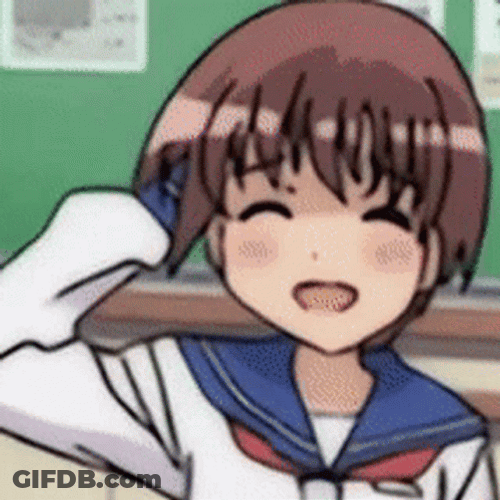 Saki Miyanaga Nervous Laugh GIF