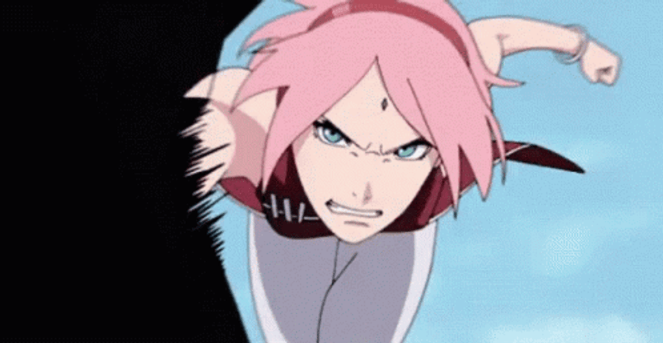 Sakura Haruno Fighting GIF