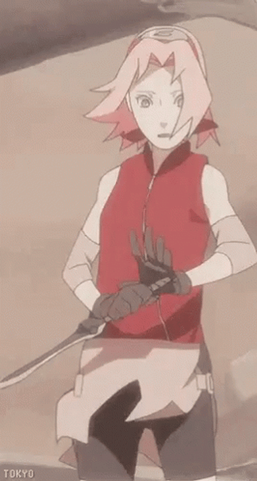 Sakura Haruno Holding A Sword GIF
