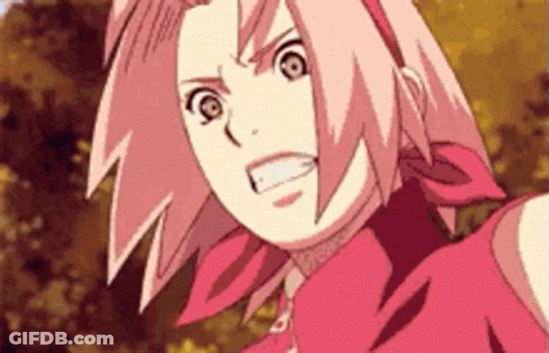 Sakura Haruno Punches Ground GIF
