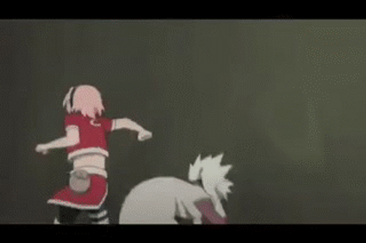 Sakura Haruno Punches Wall GIF