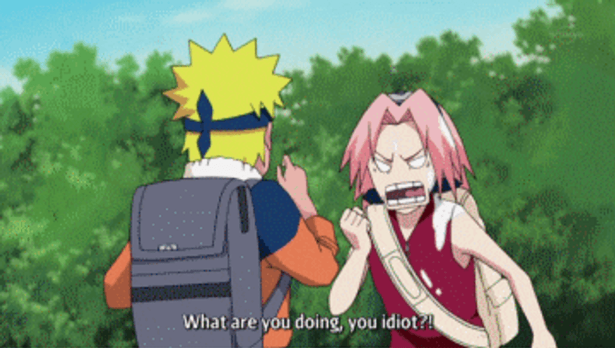 Sakura Punching Naruto GIF
