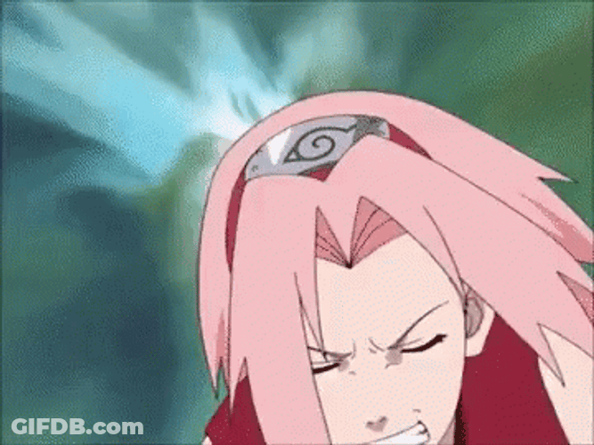 Sakura Throwing Naruto Funny GIF