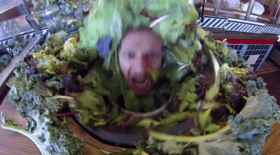 Salad Bar Scream Prank GIF