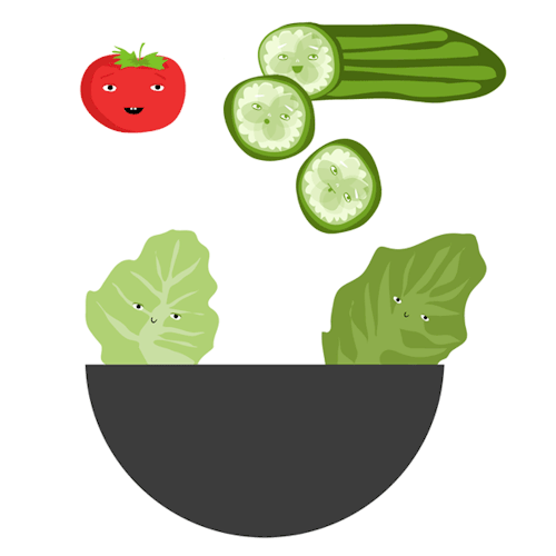 Salad Bowl Veggies Cartoon GIF