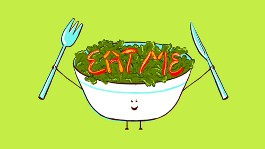 Salad Eat Me Kawaii Art GIF
