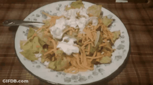 Salad On Plate With Fork GIF