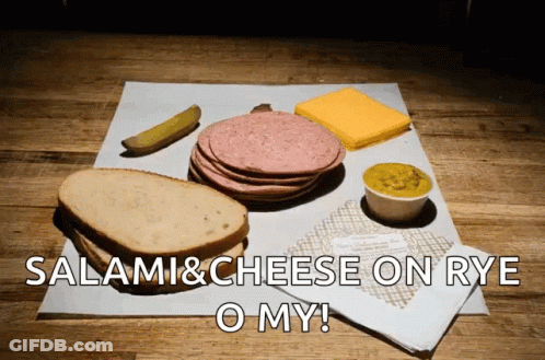 Salami And Cheese Sandwich On Rye GIF