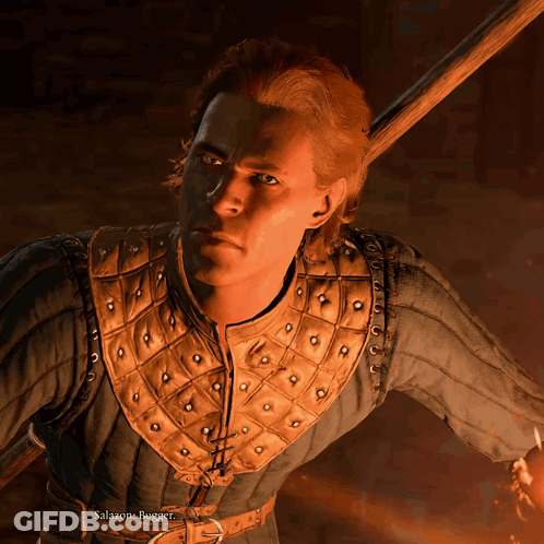 Salazon Holding A Pole GIF