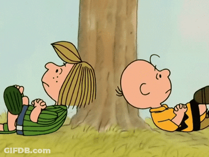 Sally And Charlie Brown Under The Tree GIF