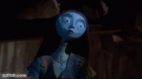 Sally From Nightmare Before Christmas With Stitches GIF
