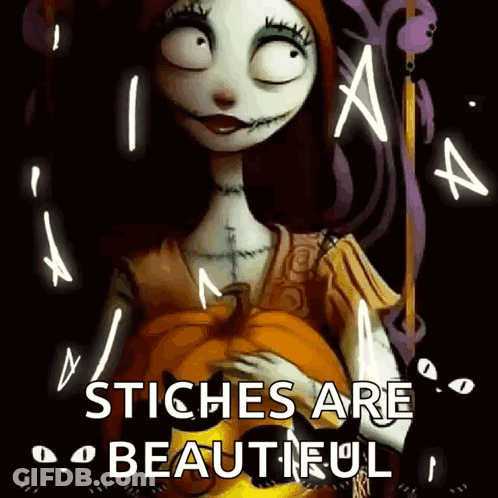 Sally Nightmare Before Christmas Pumpkin Stitches Are Beautiful GIF