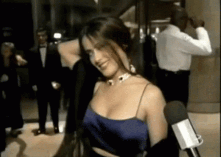 Salma Hayek Hair Flip GIF