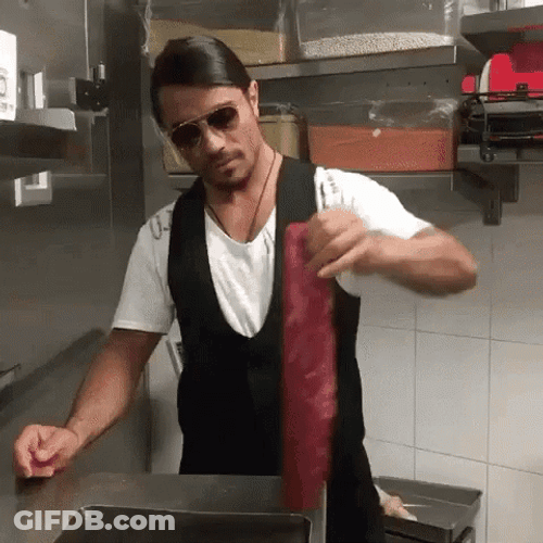 Salt Bae Checking The Meat Quality GIF