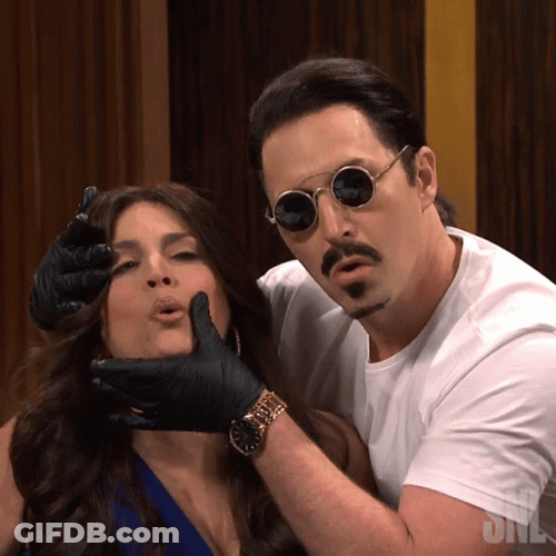 Salt Bae SNL Wiping Lips GIF