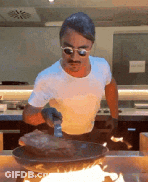 Salt Bae Steak Twirl GIF