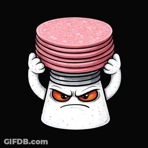 Salt Shaker Holding Sausages GIF