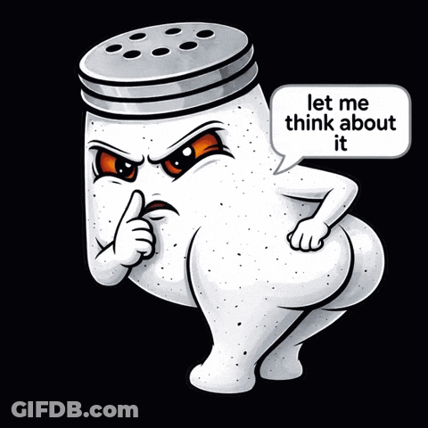 Salt Shaker Let Me Think About It GIF