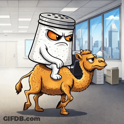 Salt Shaker Riding Camel GIF