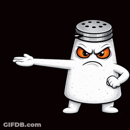 Salt Shaker With Speech Bubble GIF
