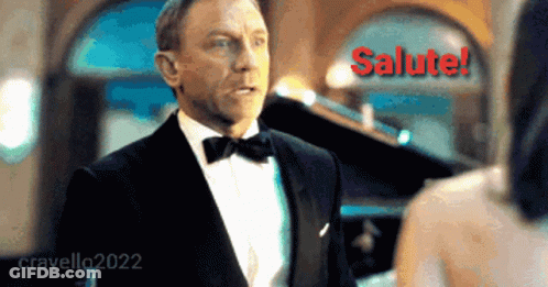 Salute Daniel Craig GIF