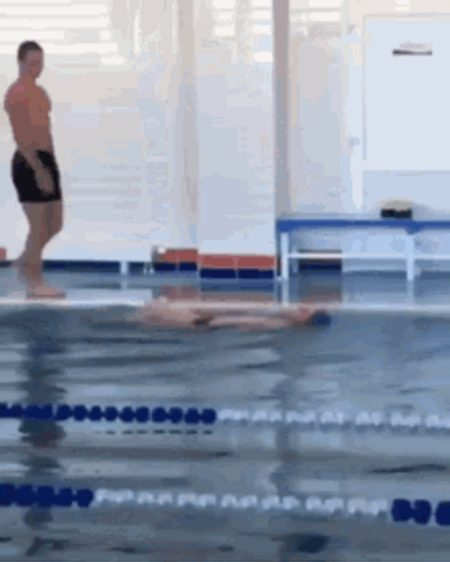 Salute Swimming Pool Sinking GIF