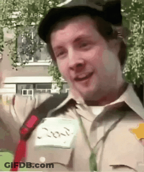 Saluting Officer Doofy With Swapped Face GIF