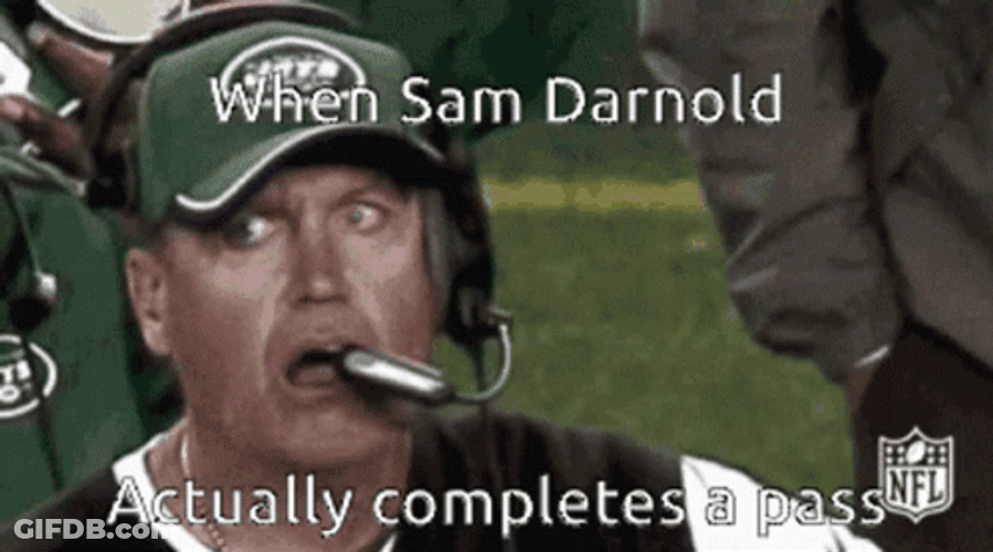 Sam Darnold Actually Completes A Pass Meme GIF