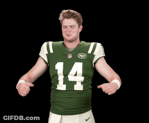 Sam Darnold Flexing His Muscles GIF