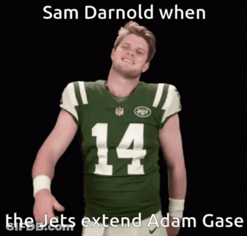 Sam Darnold Is Wearing A Jets Jersey With The Number 14 GIF