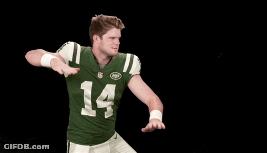 Sam Darnold Shoving His Hands To The Side GIF
