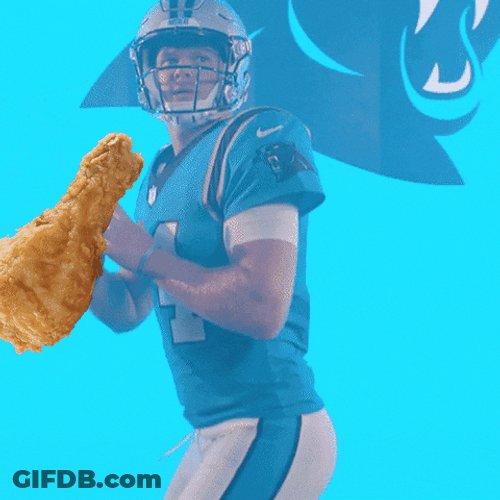 Sam Darnold Throwing Chicken Leg GIF