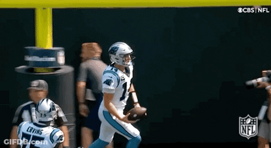 Sam Darnold Throwing The Ball Then Running GIF