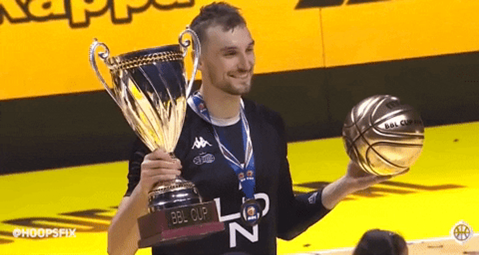 Sam Dekker Holds The Mvp Trophy GIF