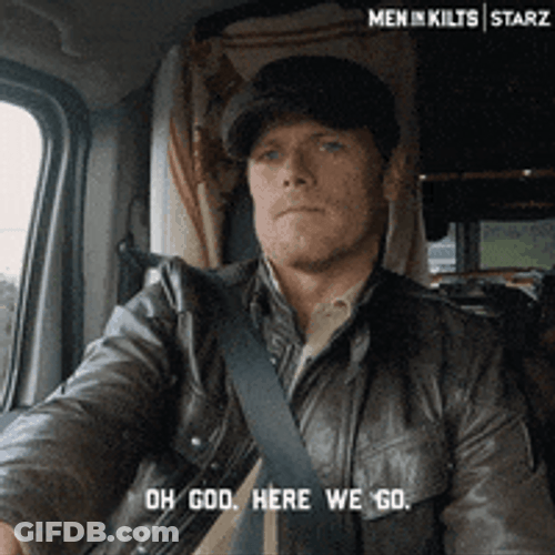 Sam Heughan Driving And Here We Go GIF