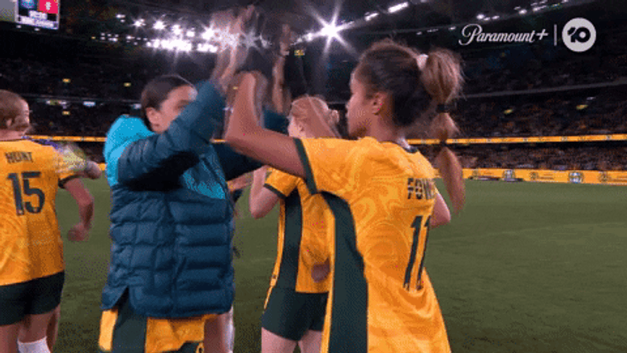 Sam Kerr Hugs With Pat On Back Ponder GIF