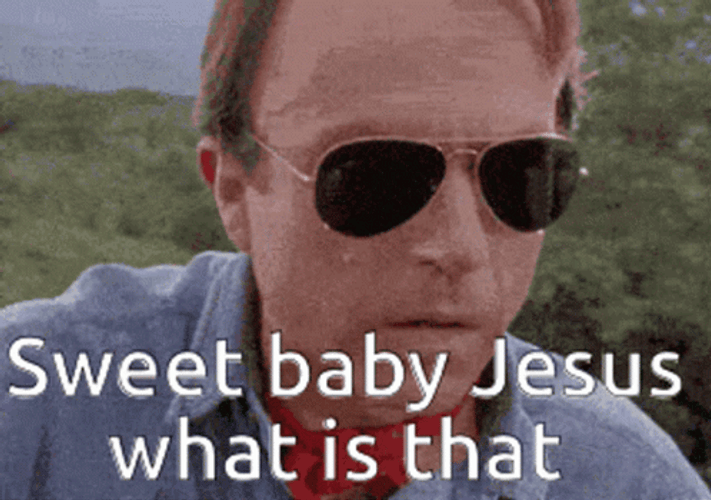 Sam Neill Sweet Baby Jesus What Is That GIF