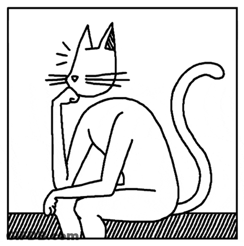 Sam Ponder Animated Cat Pondering GIF