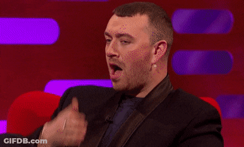 Sam Smith Rude Reaction GIF