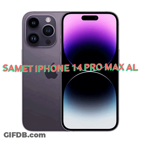 Samet Iphone 14 Pro Max Al Is Displayed On The Front And Back Of A Phone GIF