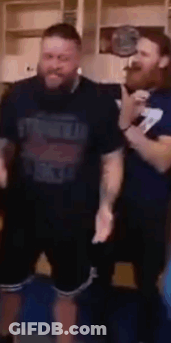 Sami Zayn Calms Down Kevin Owens GIF