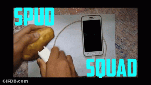 Samsung Phone Charged By Potato Spud Squad GIF