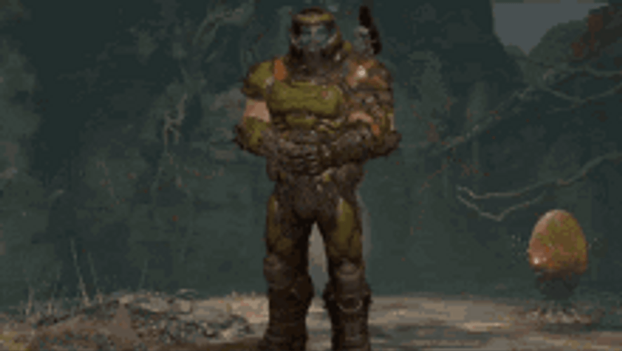 Samuel Hayden From Doom Looking Doomed GIF
