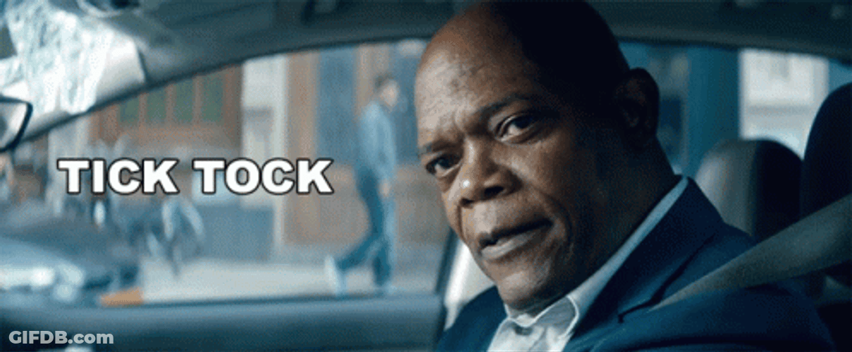 Samuel Jackson Clock Ticking Tick Tock GIF
