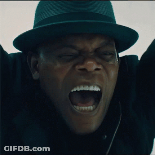 Samuel L Jackson Yelling Louder GIF