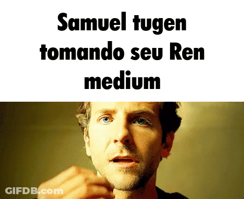 Samuel Tugen Tomando Seu Ren Medium Is Written Above A Man With Blue Eyes GIF