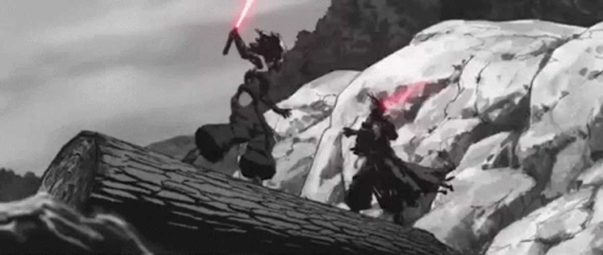 Samurai Fight Star Wars Visions GIF